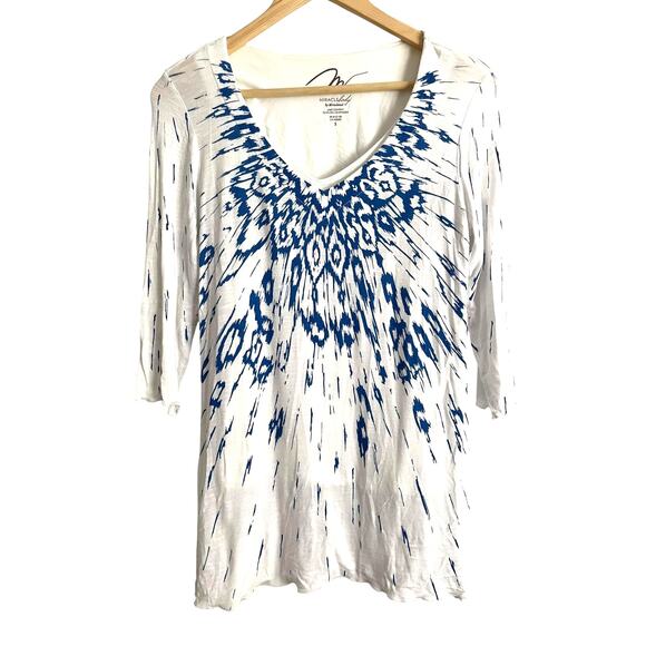 Miraclebody By Miraclesuit Top Womens S Abstract Artsy Tunic Blouse Slimming USA - Picture 2 of 10